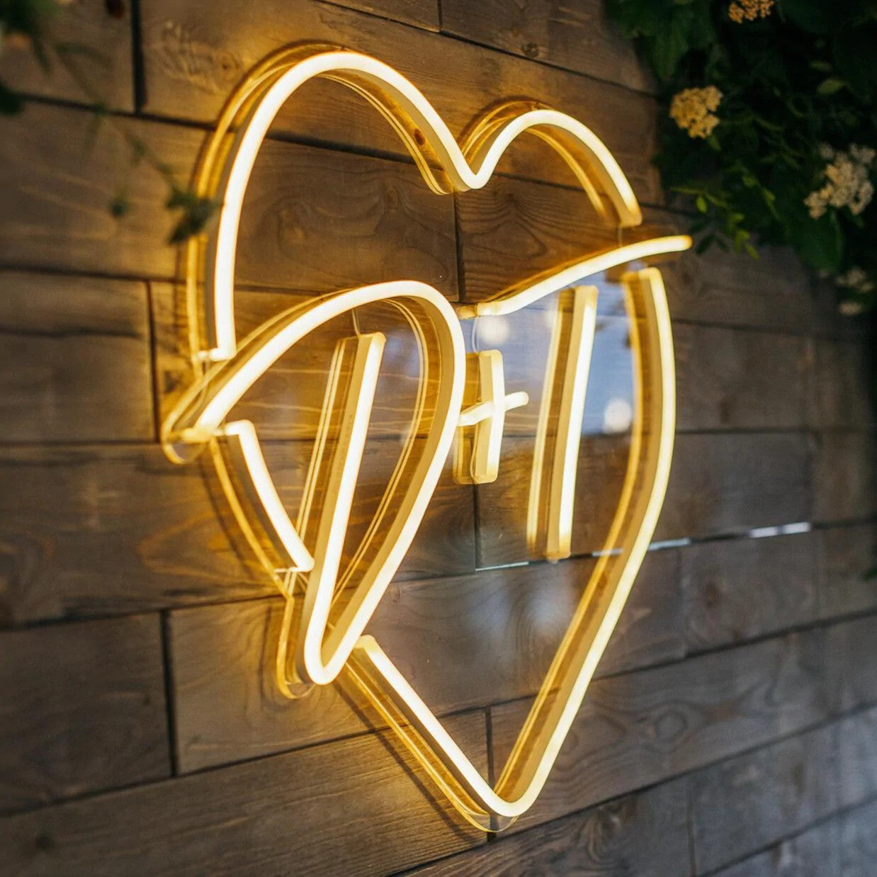 Wedding Heart Neon Sign with Initials image 1