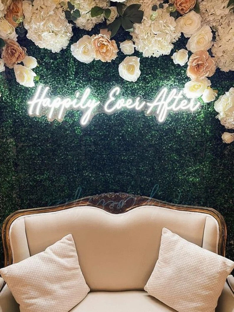 Happily Ever After Neon Sign Wedding Reception image 2