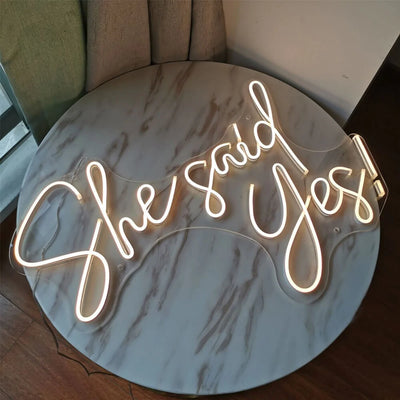 Wedding neon sign She Said Yes image 1