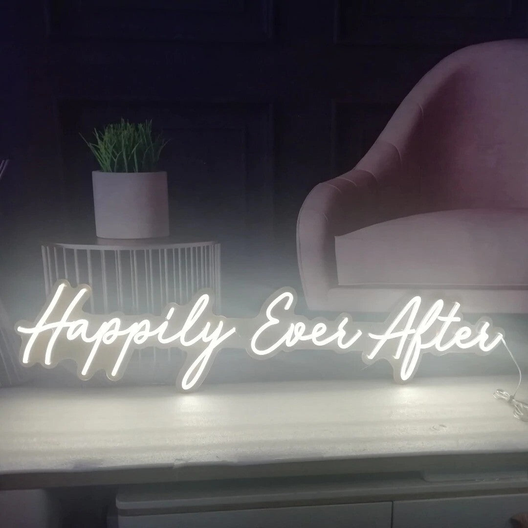 Happily Ever After Neon Sign Wedding Reception image 3