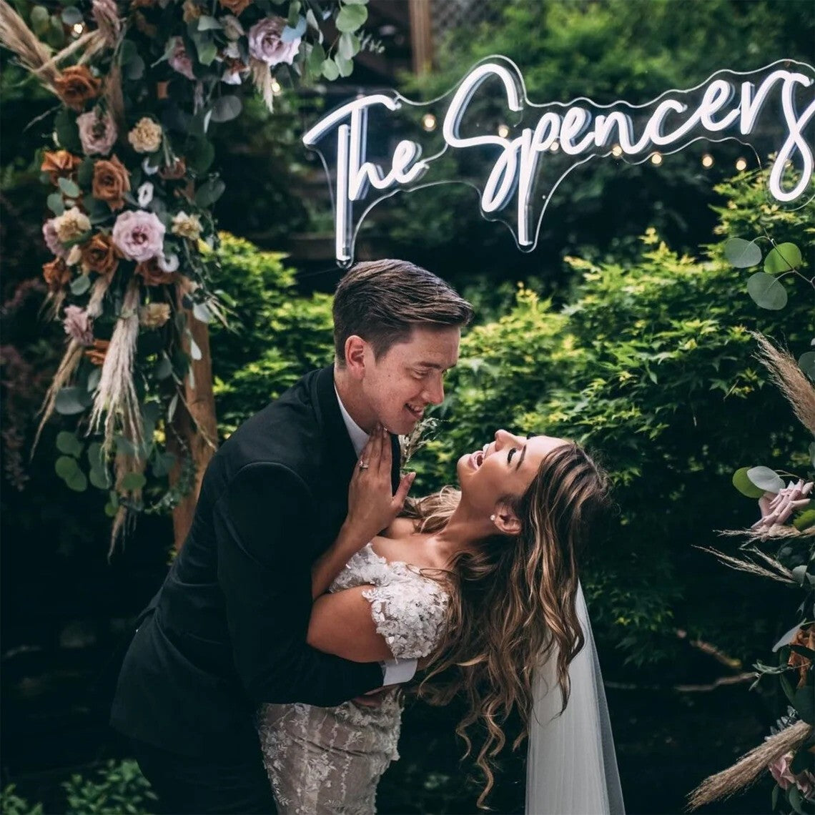 Custom Neon Wedding Sign Last Name image 0