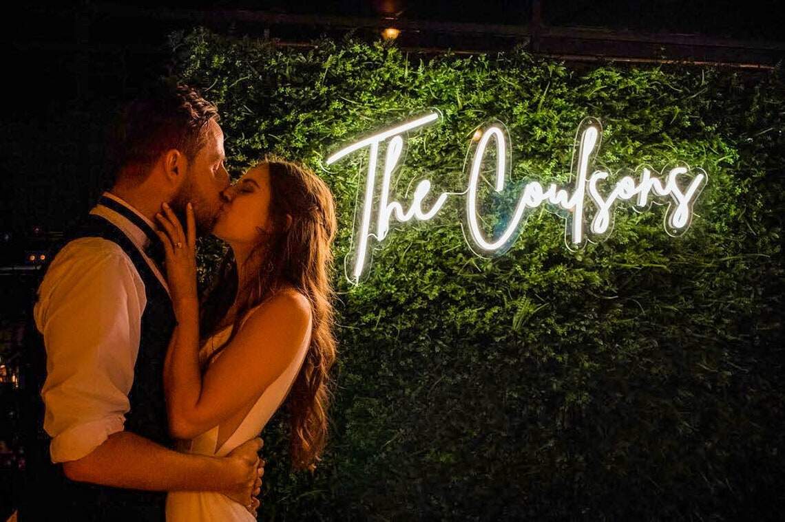 Custom Neon Wedding Sign Last Name image 2