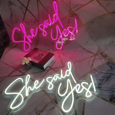 Wedding neon sign She Said Yes image 0